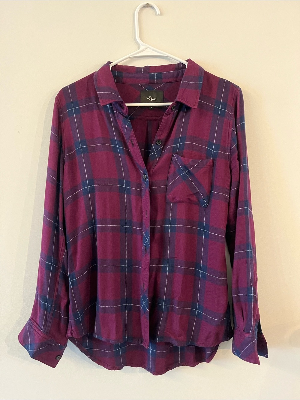 Rails Women's Burgundy and Navy Plaid Button-Down Shirt